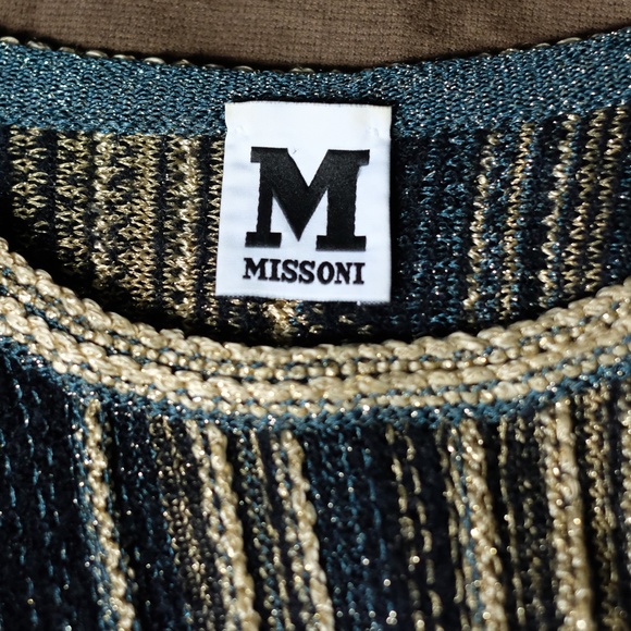 M Missoni Gold, Black, Striped, Knit Top - Picture 5 of 11